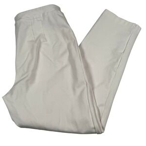 Joan Rivers Pants Womens Medium White Ponte Stretch Pull On Ankle Dressy Office